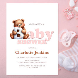 Invitación a Baby Shower de Oso de Oso de Teddy Ro