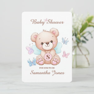 Invitación a Baby Shower de oso lindo