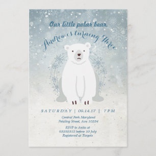 Invitación a Baby Shower de oso polar