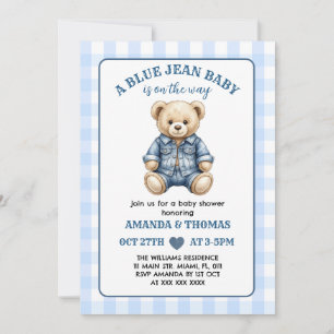 Invitación a baby shower de Oso Vaquero