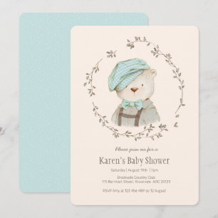 Invitación a Baby Shower de oso ventilado