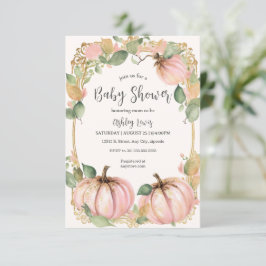 Invitación a baby shower de Otoño Calabaza Bebe ro