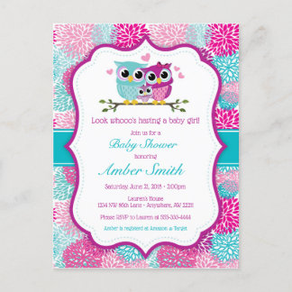 Invitación a Baby Shower de Owl Chica
