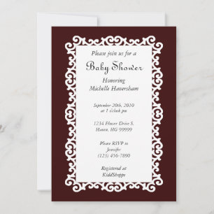 Invitación a Baby Shower de pan de jengibre marrón