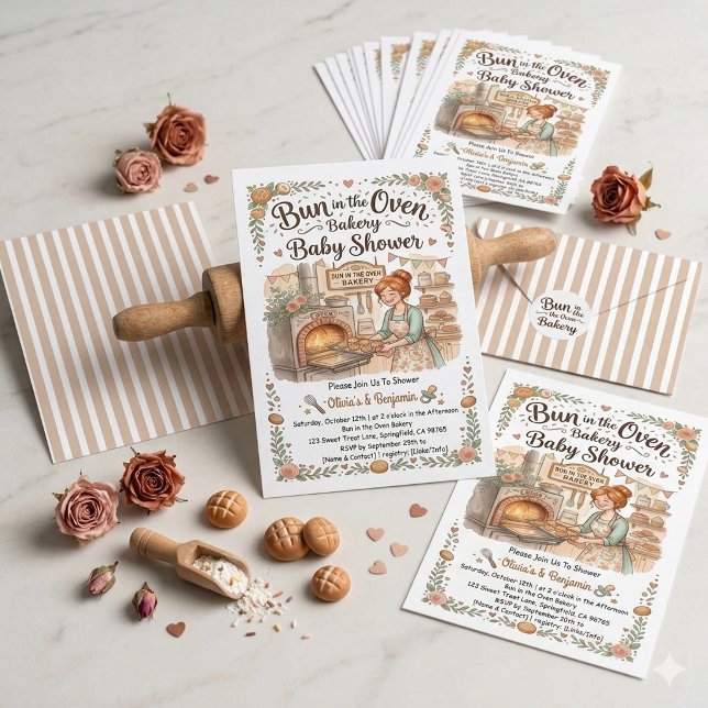 Invitación a Baby Shower de Panadería Bun in the O (Subido por el creador)