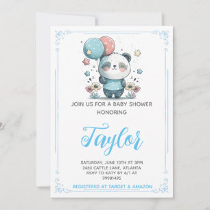 Invitación a Baby Shower de Panda Bear