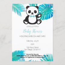 Invitación a Baby Shower de Panda Boy