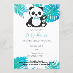 Invitación a Baby Shower de Panda Boy