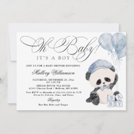 Invitación a Baby Shower de Panda Boy