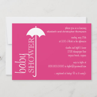 Invitación a Baby Shower de pareja paraguas de tre