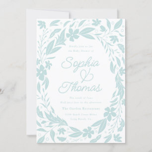 Invitación a Baby Shower de Parejas Azules Bebés