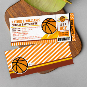 Invitación a Baby Shower de Parejas de Baloncesto