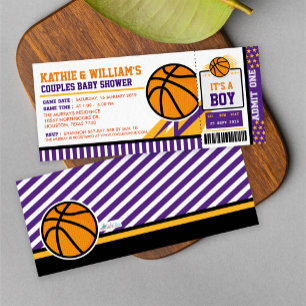 Invitación a Baby Shower de Parejas de Baloncesto