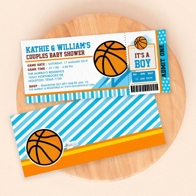 Invitación a Baby Shower de Parejas de Baloncesto (Subido por el creador)