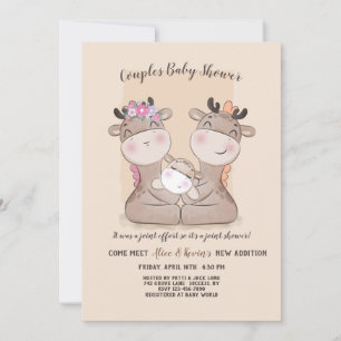 Invitación a Baby Shower de Parejas de Giraffe