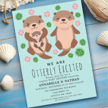 Invitación a Baby Shower de parejas de orejetas cu