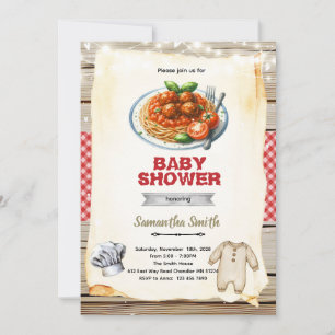 Invitación a baby shower de pasta de albóndigas A