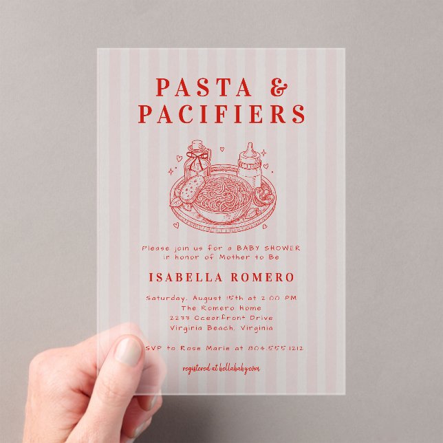 Invitación a baby shower de Pasta y Chupetes  (Insitu (portátil))