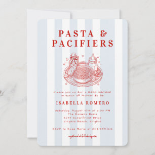 Invitación a baby shower de Pasta y Chupetes