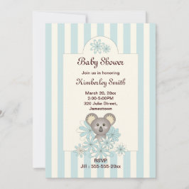 Invitación a Baby Shower de Pastel Blue Cute Koala