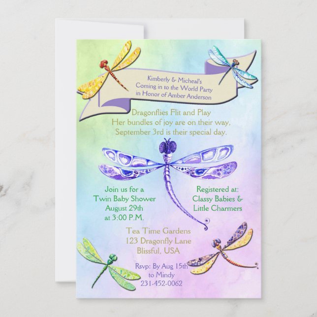 Invitación a Baby Shower de Pastel Jewel Tone Drag (Anverso)