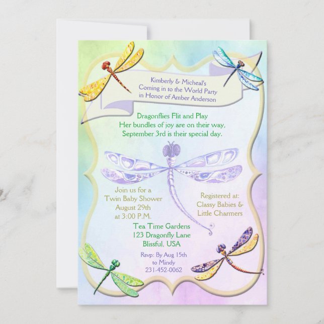 Invitación a Baby Shower de Pastel Jewel Tone Drag (Anverso)