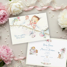 Invitación a Baby Shower de Pastel Vintage Baby Gi