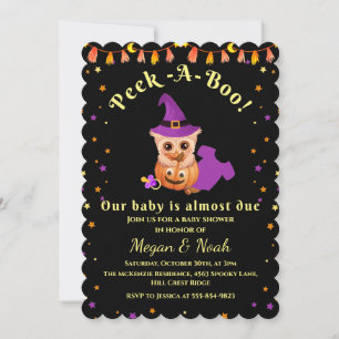 Invitación a Baby Shower de Peek-A-Boo Halloween