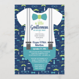 Invitación a Baby Shower de Pequeño Caballero, Bow