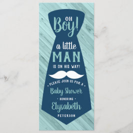 Invitación a Baby Shower de pequeño hombre, atado,