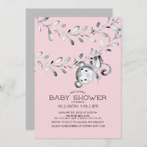 Invitación a Baby Shower de pequeños Chicas de mon