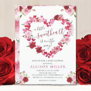 Invitación a Baby Shower de pequeños Chicas enamor