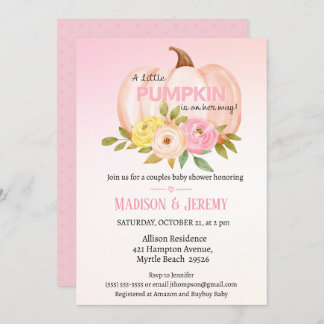 Invitación a Baby Shower de pequeños Chicas rosado