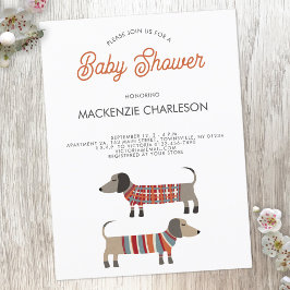 Invitación a Baby Shower de perro Dachshund Sausag
