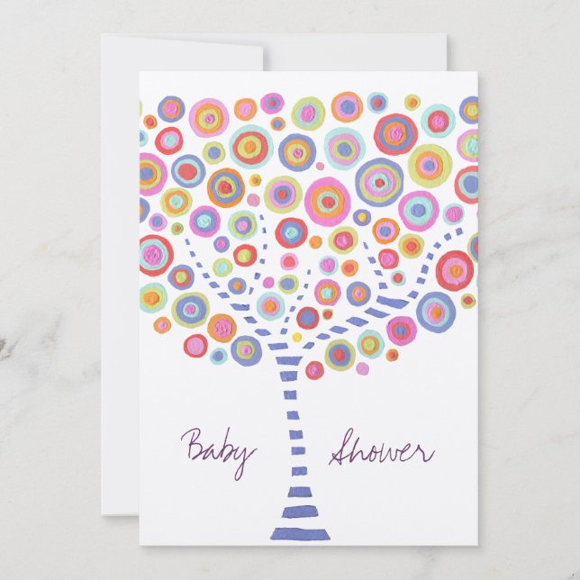 Invitación a Baby Shower de Personalizado de árbol (Anverso)