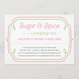 Invitación a Baby Shower de Personalizado de azúca