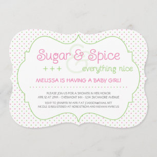 Invitación a Baby Shower de Personalizado de azúca