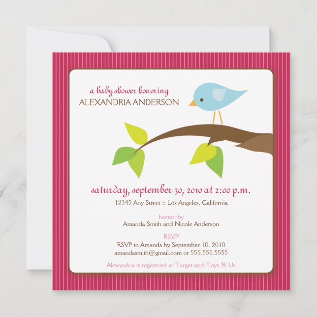 Invitación a Baby Shower de Personalizado de tuits (Anverso)