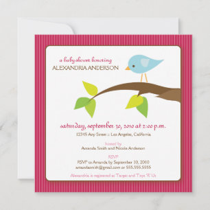 Invitación a Baby Shower de Personalizado de tuits
