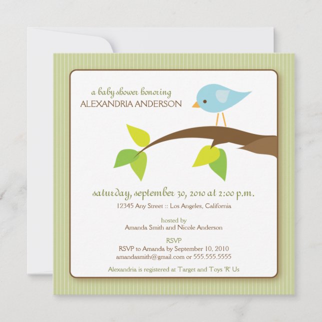 Invitación a Baby Shower de Personalizado de tuits (Anverso)