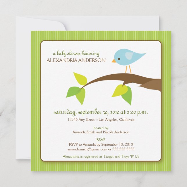 Invitación a Baby Shower de Personalizado de tuits (Anverso)