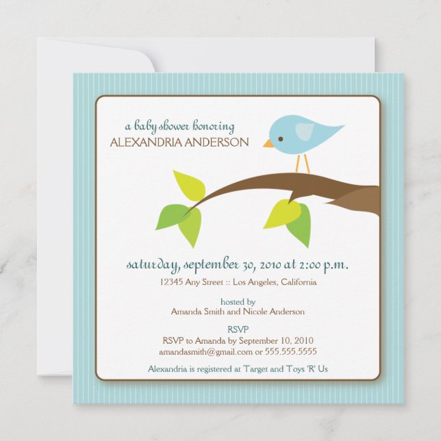 Invitación a Baby Shower de Personalizado de tuits (Anverso)