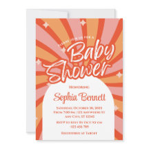 Invitación a Baby Shower de personalizado retro