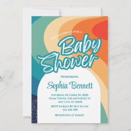 Invitación a Baby Shower de personalizado retro