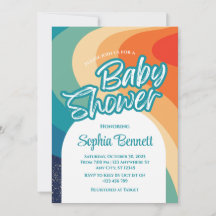 Invitación a Baby Shower de personalizado retro