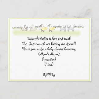Invitación a Baby Shower de personalizados Twin An