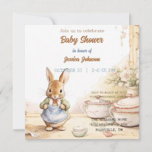 Invitación a Baby Shower de Peter Rabbit