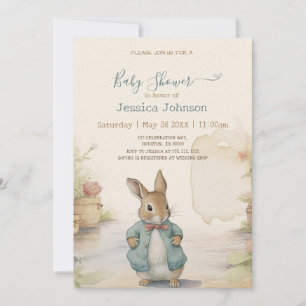 Invitación a Baby Shower de Peter Rabbit