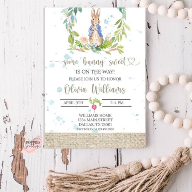 Invitación a Baby Shower de Peter Rabbit (Subido por el creador)