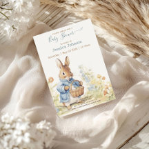 Invitación a Baby Shower de Peter Rabbit